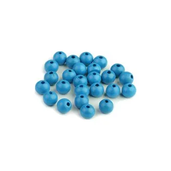 Dětské navlékací korálky Dřevěné korálky Ø 10 mm - nebesky modrá