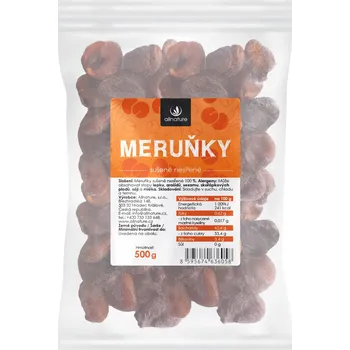 Allnature Meruňky sušené nesířené, 500 g