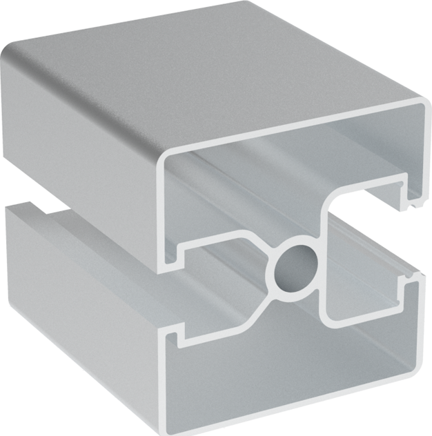 Hliníkový profil na fotovoltaiku 45x45, Pro montáž solárních panelů, Rám pro nosné konstrukce FVE, Dvě T drážky, Alusic AC 45-8