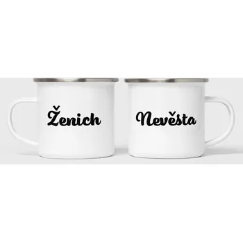 Domovi Sada dvou plecháčků s nápisem Ženich a Nevěsta 360ml