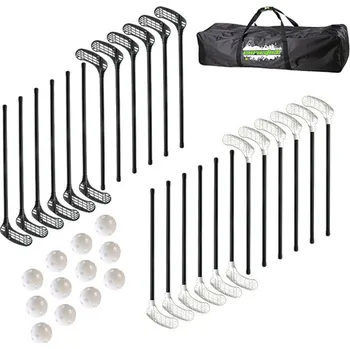 Florbalová hůl Eurostick Master JumboSet Florbalová sada 95cm (=105cm), černá / bílá, (13 - 15 let)