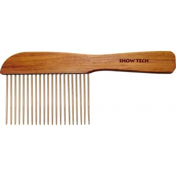 Kartáč pro zvířata Hřeben pro psy dřevěný s EXTRA DLOUHÝMI HROTY Show Tech 22,5 cm