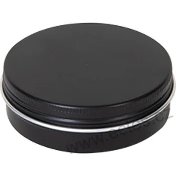 Dóza na potraviny ALUMINIUM BLACK černá kulatá hliníková dóza na kosmetiku 60 ml