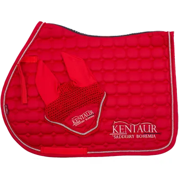 Vybavení pro koně Kentaur Podsedlová dečka s náušníky všestranná - červená