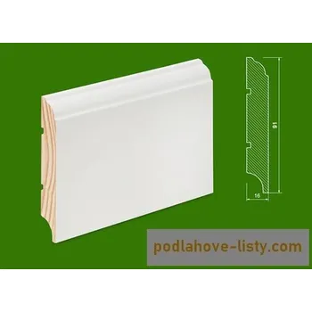 soklová lišta NOVÁK Podlahová - soklová lišta 91x16 dřevěná bílá RAL9003 WL91/9003