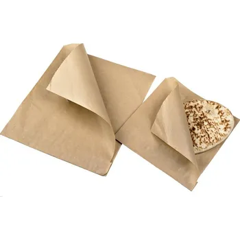 Jednorázové nádobí Gastro obaly Sáček NEPROMASTITELNÝ hnědý otevřený ze 2 stran 15x15 cm (min. počet 1000ks)