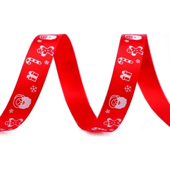 Vánoční saténová stuha hvězdy, santa šíře 16 mm, barva 2 červená Santa