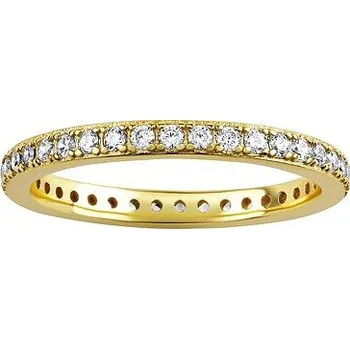 Prsten Stříbrný/pozlacený prsten Samira s čirými Brilliance Zirconia velikost obvod 53 mm JJJ1296RRG-obvod 53mm