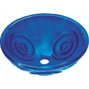 Umyvadlo BESTECO skleněné umyvadlo Atlantis na desku P-6307 modrá Ø 42