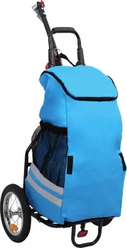 vidaXL 92447 skládací vozík za kolo s nákupní taškou modrý/černý