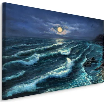 Obraz Plátno Mořské Vlny A Měsíc Varianta: 30x20
