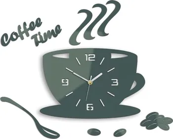 Hodiny ModernClock Coffee nástěnné hodiny šedé