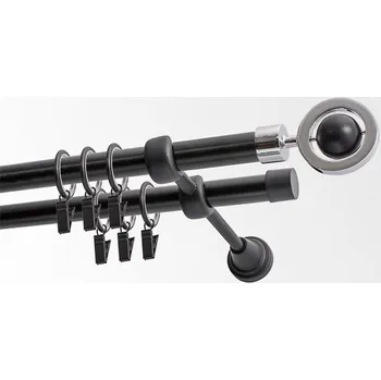 Garnýž kovová 230 cm dvouřadá - dvojitá 19 Jupiter černá