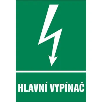 Značka Hlavní vypínač, samolepicí fólie, 105 × 148 mm