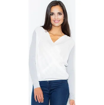 Dámská halenka s tmavě šedými rukávy M375 Dark grey Velikost: S