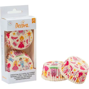 Party nádobí Košíčky na muffiny princezna 36 ks Decora de0339835