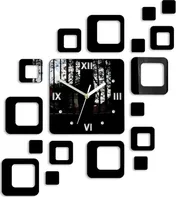 ModernClock Roman Quadrat 3D nalepovací hodiny černé