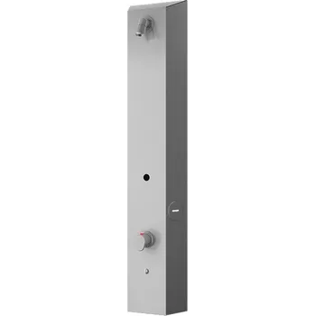 Sprchový panel SLZA 32T - Nerezový sprchový nástěnný žetonový RFID panel - pro dvě vody, regulace termostatem, 24 V DC 89320 Sanela