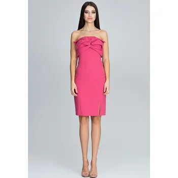 Oblečení a móda Elegantní korálové šaty bez ramínek M571 Velikost: L