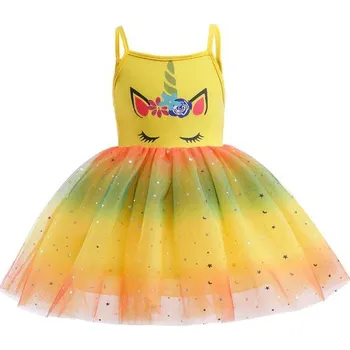 Karnevalový kostým Unicorn (Jednorožci) Dětský kostým s doplňky i bez - jednorožec Varianta: žluté šaty, Velikost: 120/5T