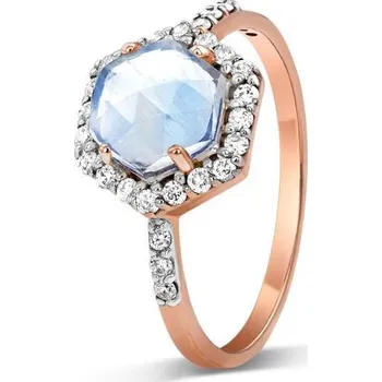 Prsten Royal Fashion prsten 14k zlato Vermeil GU-DR10305R-ROSEGOLD-MOONSTONE-ZIRCON Velikost: 9 (EU: 59-60)
