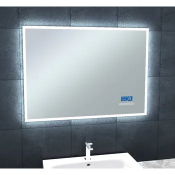 Zrcadlo Recenze LED zrcadlo s Bluetooth, hodinami a kalendářem 90 x 65 cm