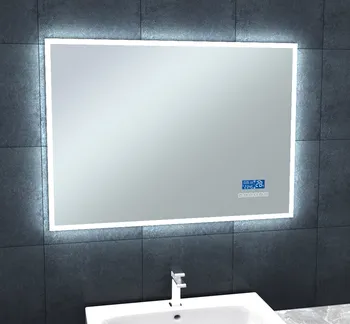 Zrcadlo LED zrcadlo s Bluetooth, hodinami a kalendářem 90 x 65 cm