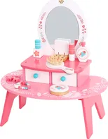 Tooky Toy Dřevěný toaletní stolek se zrcadlem 40 x 26,5 x 45 cm růžový
