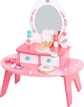 Toaletní stolek Tooky Toy Dřevěný toaletní stolek se zrcadlem 40 x 26,5 x 45 cm růžový