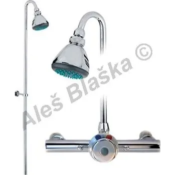 Vodovodní baterie Rubinetteria MCM International - Itálie | MCM 9008 nástěnná sprchová směšovací baterie - časová ,tlačná, tlačítková - CHROM MCM.9008