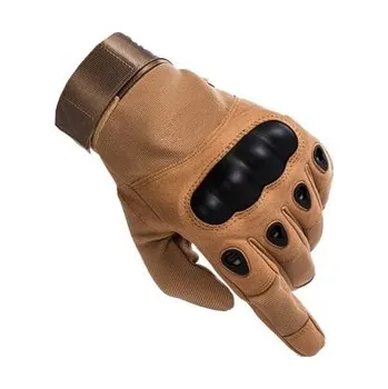 Ochranné vybavení na lov a střelbu Taktické rukavice celoprstové - Hnědé s gumovou ochranou kloubů