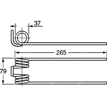 Pružina shrnovače, obraceče 37x79x265
