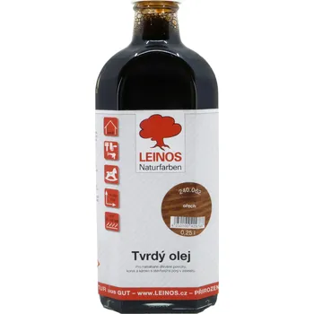 Olej na dřevo LEINOS naturfarben LEINOS 240.062 Tvrdý olej na dřevo ořech 0,25 L