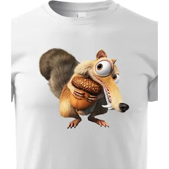 Dívčí oblečení Dětské tričko Veverka Scrat, Barva Bílá, Velikost 122 cm/6 roků, Canvas Dětské tričko Bezvatriko.cz 1326