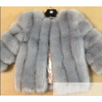 Dámská parka Dámská plyšová bunda kožich krátký prošívaný Barva: Šedá, Velikost: 3XL