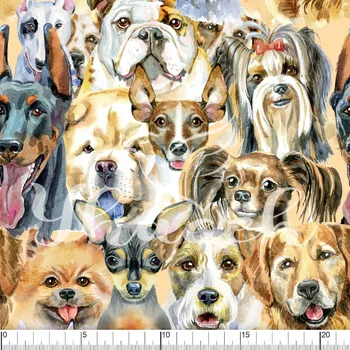 Zakázkový tisk, softshell, kočárkovina... Pejsci Látky k tisku: Microfirba