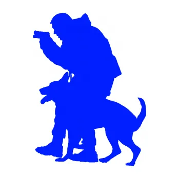 Samolepící dekorace SAMOLEPKA Psovod 004 levá (19 - modrá dynamic) NA AUTO, NÁLEPKA, FÓLIE, POLEP, TUNING, VLASTNÍ TEXT, TISK, AUTOSAMOLEPKY.cz, POLEPY, OBRÁZEK, LOGO, SAMOLEPKY