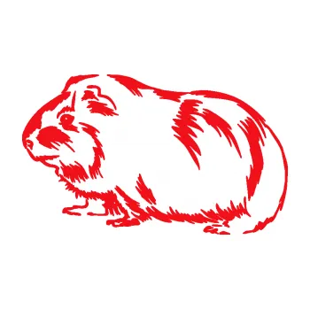 Samolepící dekorace SAMOLEPKA Morče 002 levá (10 - červená) NA AUTO, NÁLEPKA, FÓLIE, POLEP, TUNING, VLASTNÍ TEXT, TISK, AUTOSAMOLEPKY.cz, POLEPY, OBRÁZEK, LOGO, SAMOLEPKY