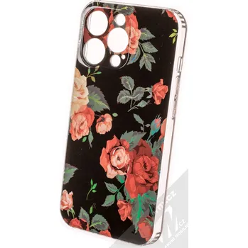 Pouzdro na mobilní telefon 1Mcz Trendy Červené pryskyřníky za tmy Skinny TPU ochranný kryt pro Apple iPhone 13 Pro černá červená (black red)