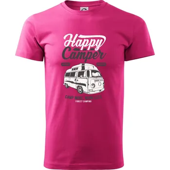 Happy Camper - Klasické pánské triko vyšší gramáže - S ( Purpurová )