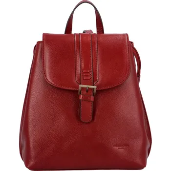 Městský batoh Kožený dámský moderní batoh tmavě červený - Hexagona Zosimos červená