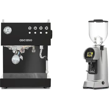 Kávovar Ascaso Steel DUO, Black + Eureka Helios 65, grey