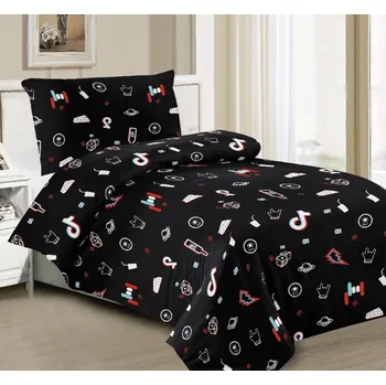 Povlečení Tik Tok bavlněné povlečení 140 x 200, 70 x 90 cm zipový uzávěr