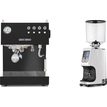 Kávovar Ascaso Steel DUO, Black + Eureka Atom Specialty 75, white