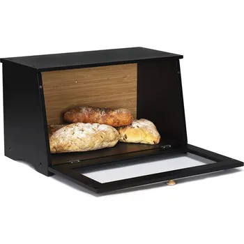 chlebník Bambusový chlebník 39 x 21 x 23 cm černý - Leader Accessories (Chlebovka bambusová, černá - Leader Accessories)