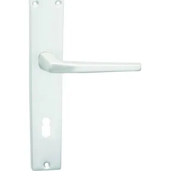 Dveřní kování Cobra dveřní kování UNIVERSAL F1 (stříbrný elox) Provedení: K PZ LI (klika levá/koule pro FAB), Rozteč: 90 mm