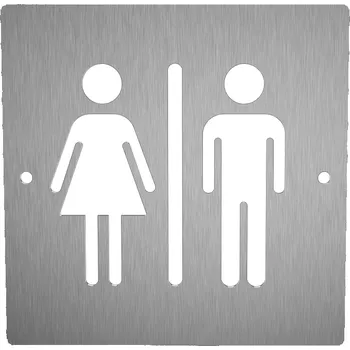 Domovní cedule Nerezový piktogram WC 3a Rozměr: 10 x 10 cm