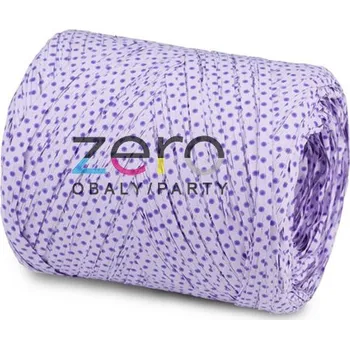 Stuha Lýko umělé RAPHIA 200 m - sv. fialová s fialovými puntíky