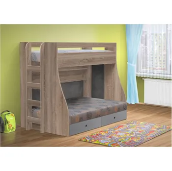 Postel Nabytekmorava PATROVÁ POSTEL PATR 4 HIT 120 barva lamina: Dub sonoma tmavý