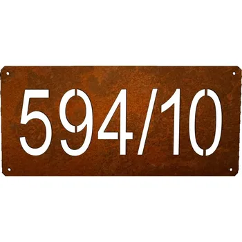 Domovní číslo Cortenové domovní číslo tabulka 11c Velikost: 32 x 15 cm (L)